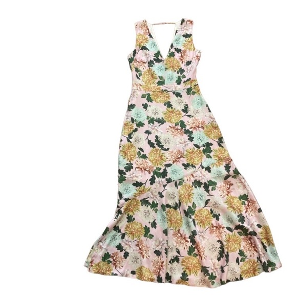 Sam Edelman Pink & Green Floral Sleeveless Dress, Sz 0 - Picture 1 of 13